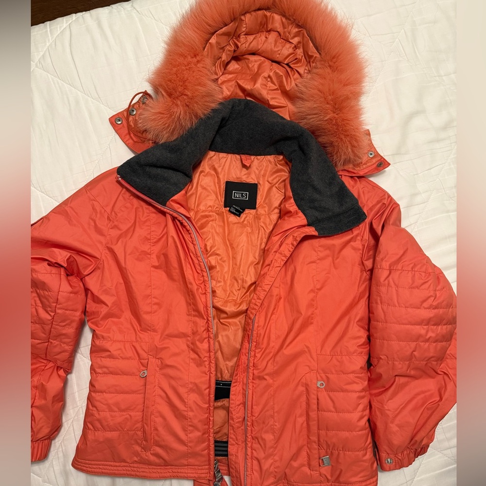NILS Jacket Women's Size 6P Zip Insulated Ski Snow Removable Faux Fur Hood